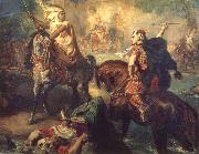 Theodore Chasseriau Arab Chiefs Challenging Each other to Single Combat oil painting on canvas